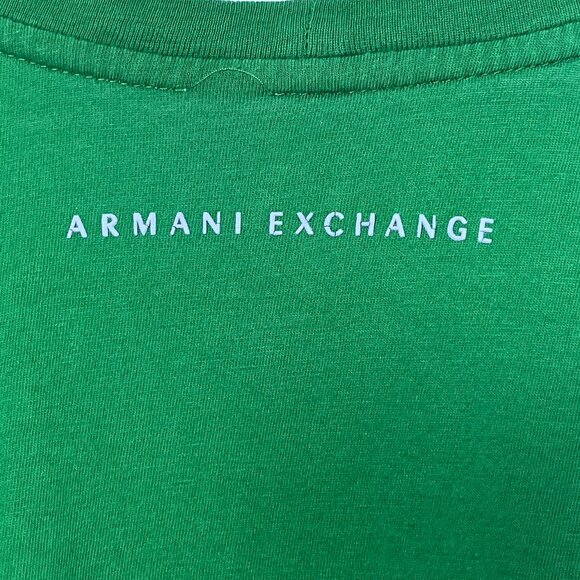 A/X Armani Exchange Men’s Size Large Slim Fit Green Short Sleeve Graphic Tee - Picture 3 of 6